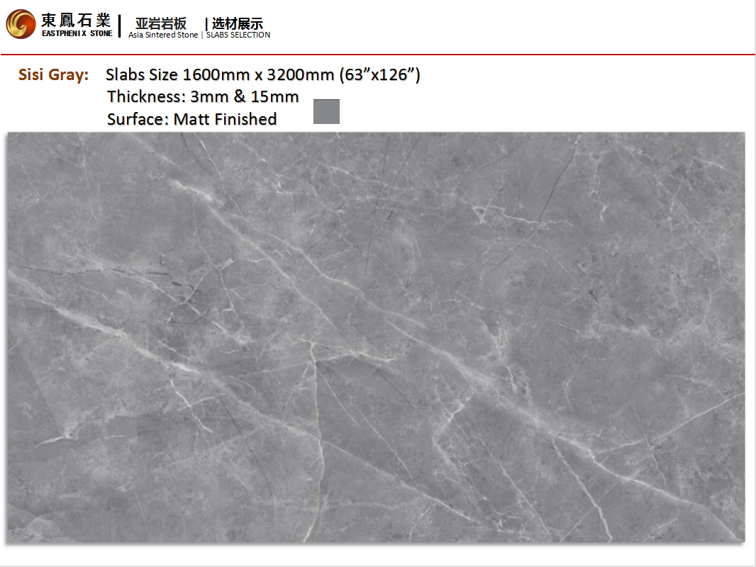 Sisi Gray Sintered Stone Matt Surface - Buy Sisi Gray Sintered Stone ...